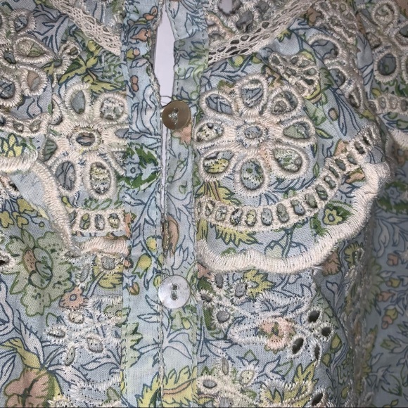 Anthropologie XL Dreamer Ruffled Eyelet Blouse NWT - Picture 15 of 15